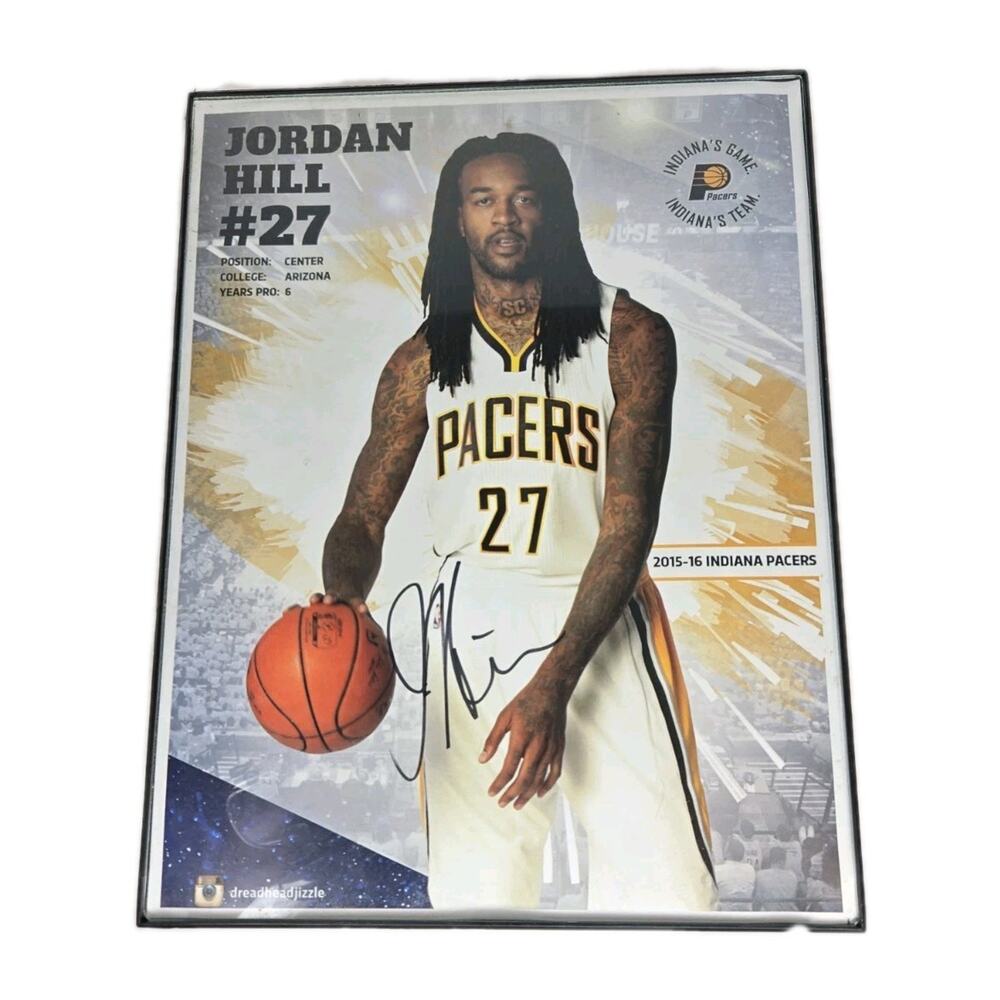Jordan Hill Autographed Indiana Pacers #27 11x9 Framed